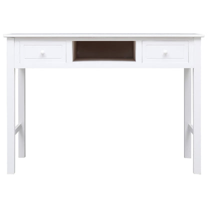 Bureau 108X45X76 Cm Massief Paulowniahout Wit