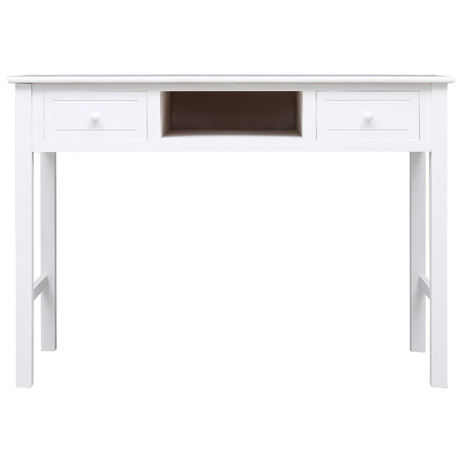 Bureau 108X45X76 Cm Massief Paulowniahout Wit