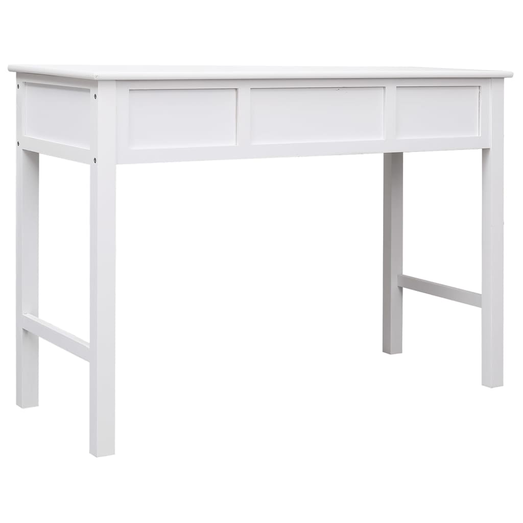 Bureau 108X45X76 Cm Massief Paulowniahout Wit