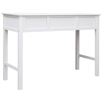 Bureau 108X45X76 Cm Massief Paulowniahout Wit