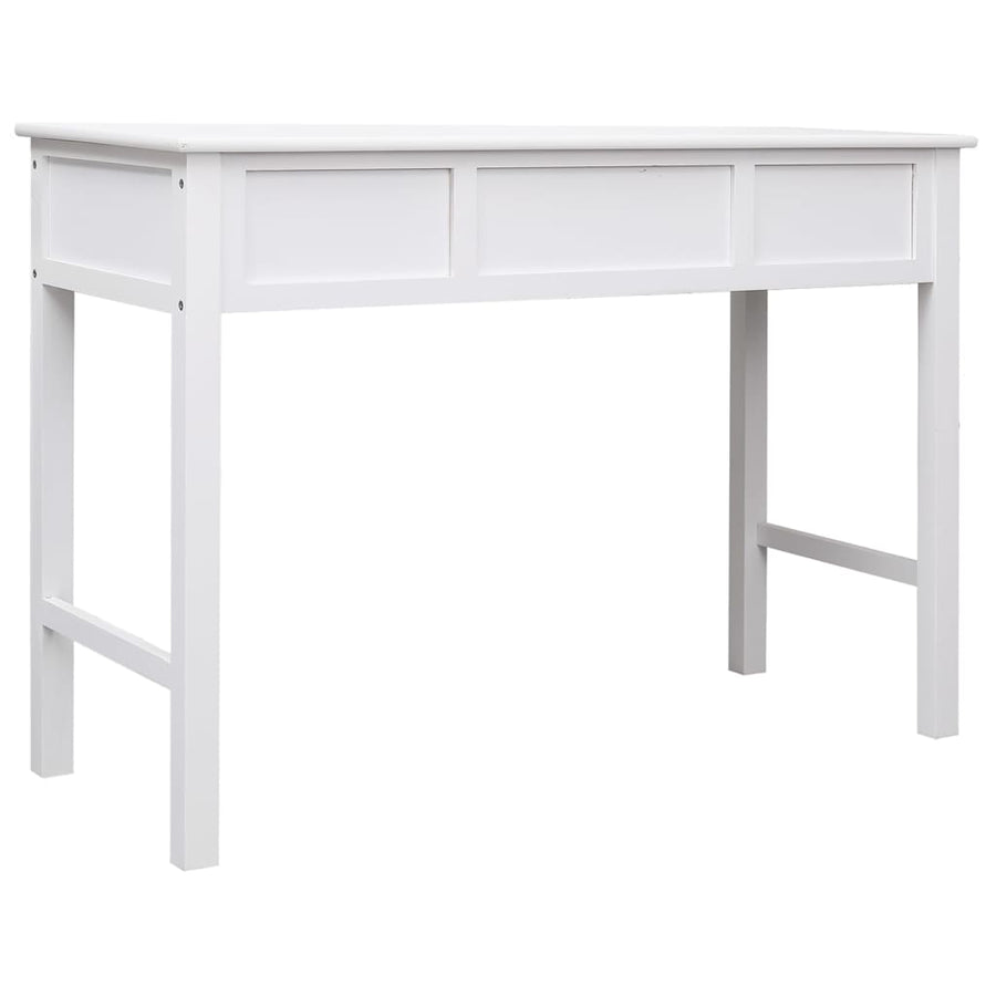Bureau 108X45X76 Cm Massief Paulowniahout Wit