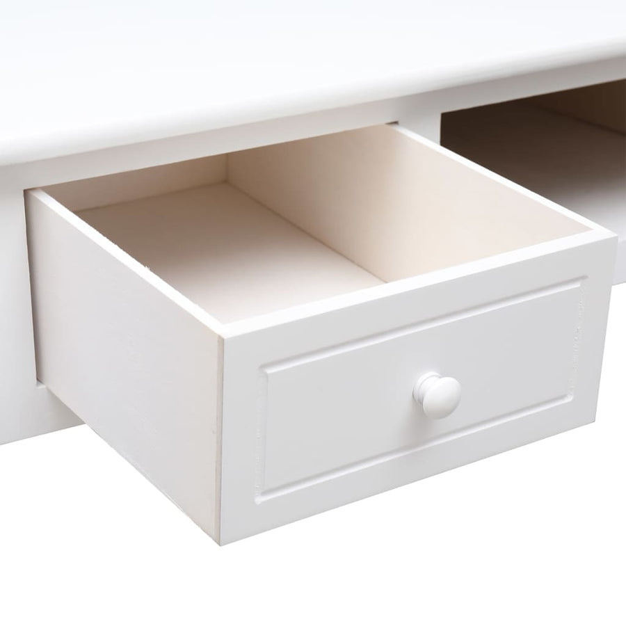 Bureau 108X45X76 Cm Massief Paulowniahout Wit