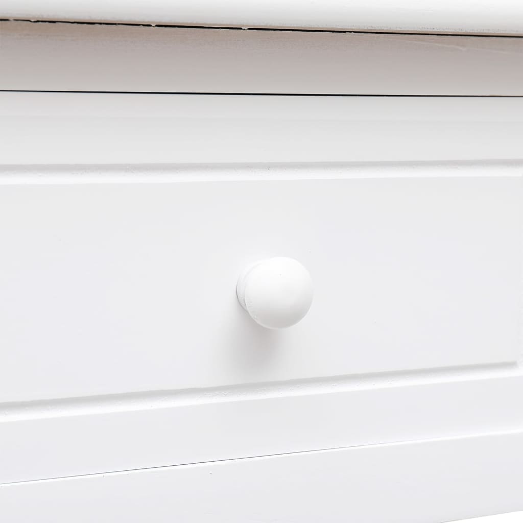 Bureau 108X45X76 Cm Massief Paulowniahout Wit