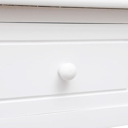 Bureau 108X45X76 Cm Massief Paulowniahout Wit