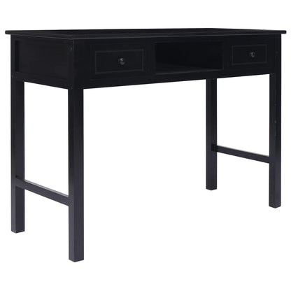 Bureau 108X45X76 Cm Massief Paulowniahout Zwart