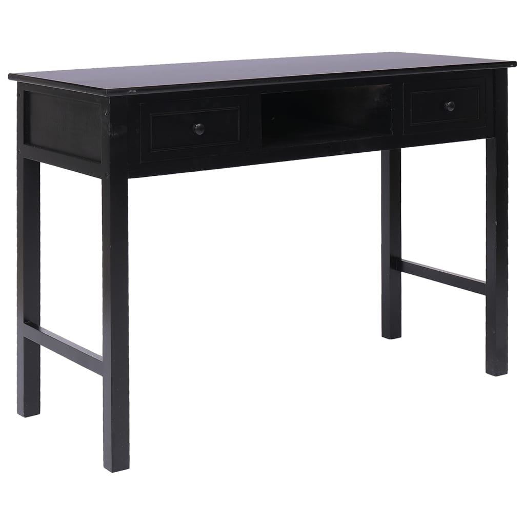 Bureau 108X45X76 Cm Massief Paulowniahout Zwart