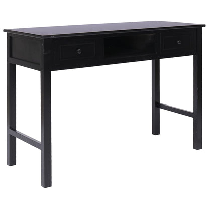 Bureau 108X45X76 Cm Massief Paulowniahout Zwart
