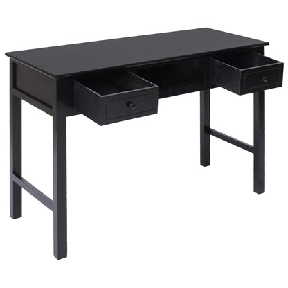 Bureau 108X45X76 Cm Massief Paulowniahout Zwart