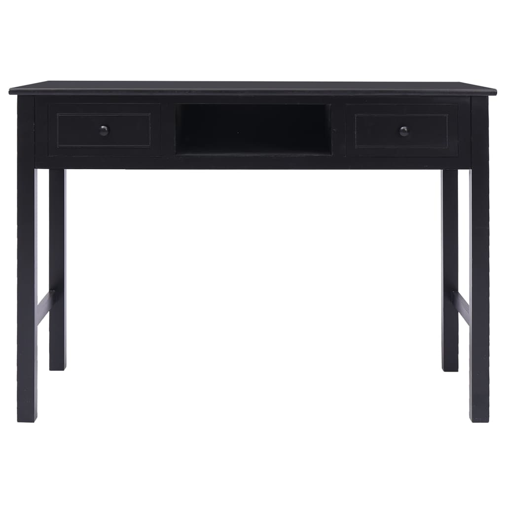 Bureau 108X45X76 Cm Massief Paulowniahout Zwart