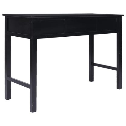 Bureau 108X45X76 Cm Massief Paulowniahout Zwart