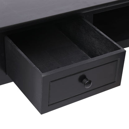Bureau 108X45X76 Cm Massief Paulowniahout Zwart