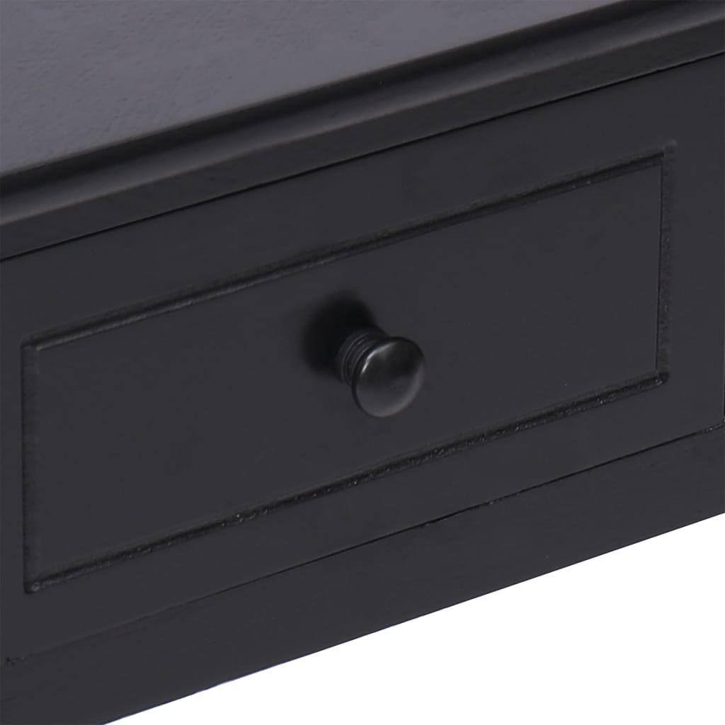 Bureau 108X45X76 Cm Massief Paulowniahout Zwart