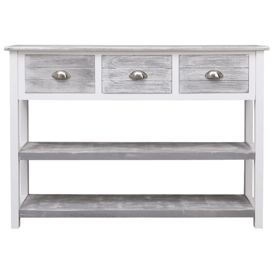 Dressoir 108x30x76 cm massief paulowniahout antiekgrijs Antiekgrijs