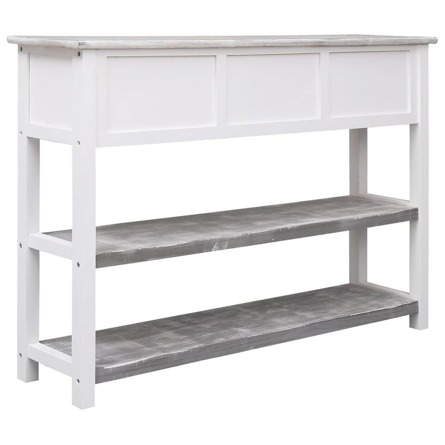 Dressoir 108x30x76 cm massief paulowniahout antiekgrijs Antiekgrijs