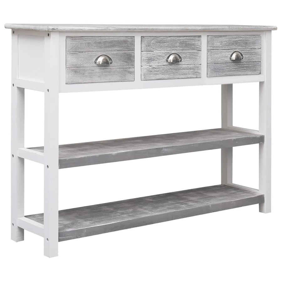 Dressoir 108x30x76 cm massief paulowniahout antiekgrijs Antiekgrijs
