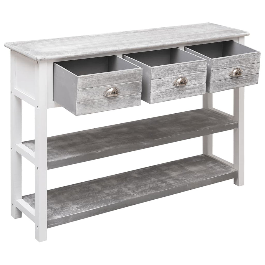 Dressoir 108x30x76 cm massief paulowniahout antiekgrijs Antiekgrijs