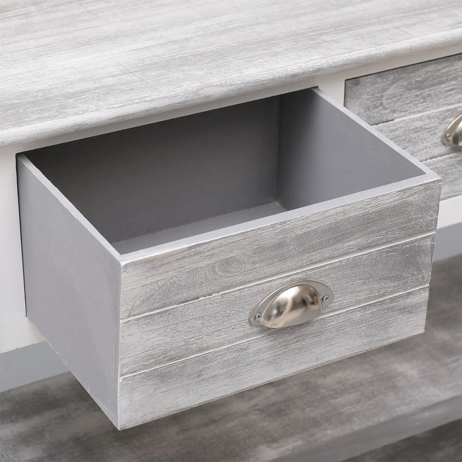 Dressoir 108x30x76 cm massief paulowniahout antiekgrijs Antiekgrijs
