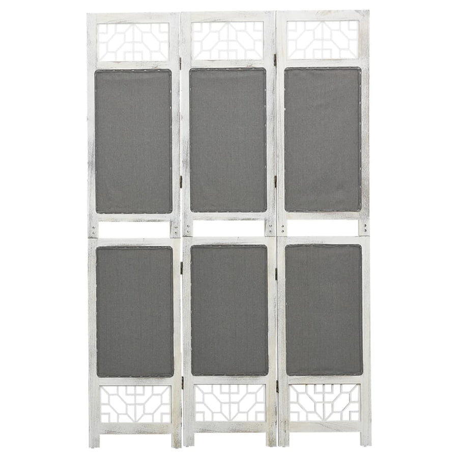 Kamerscherm Met 3 Panelen Stof Grijs 105 x 165 cm