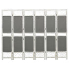 6-Panel Room Divider 210x165 cm Fabric Grey