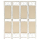 4-panel room divider 140x165 cm fabric cream