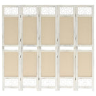 5-Panel Room Divider 175x165 cm Fabric Cream