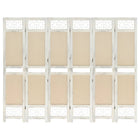 6-panel room divider 210x165 cm cream fabric