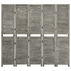5-panel room divider 179x166 cm solid wood grey