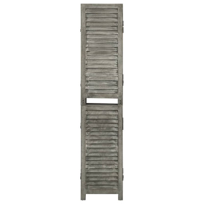 Kamerscherm Met 5 Panelen Massief Hout Grijs 179 x 166 cm