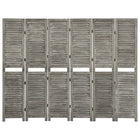 Kamerscherm 6 panelen 214x166 cm massief hout grijs