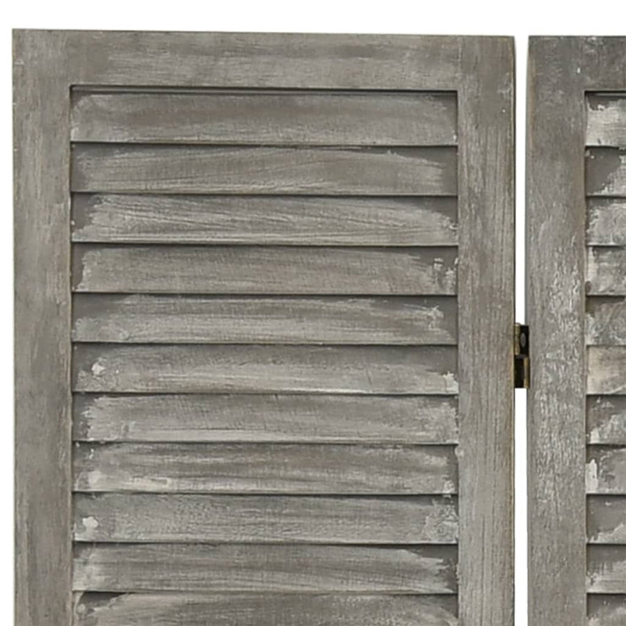 Kamerscherm Met 6 Panelen Massief Hout Grijs 214 x 166 cm