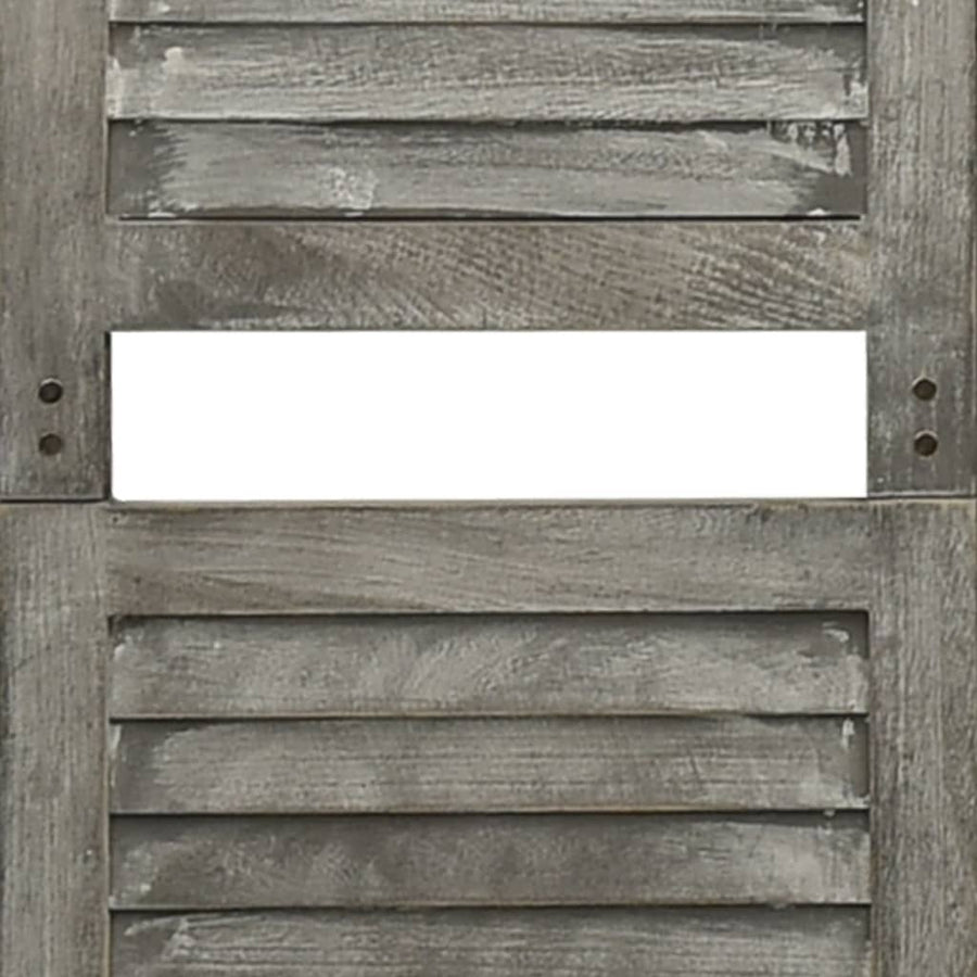 Kamerscherm Met 6 Panelen Massief Hout Grijs 214 x 166 cm