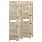 4-Panel Solid Paulownia Wood Room Divider