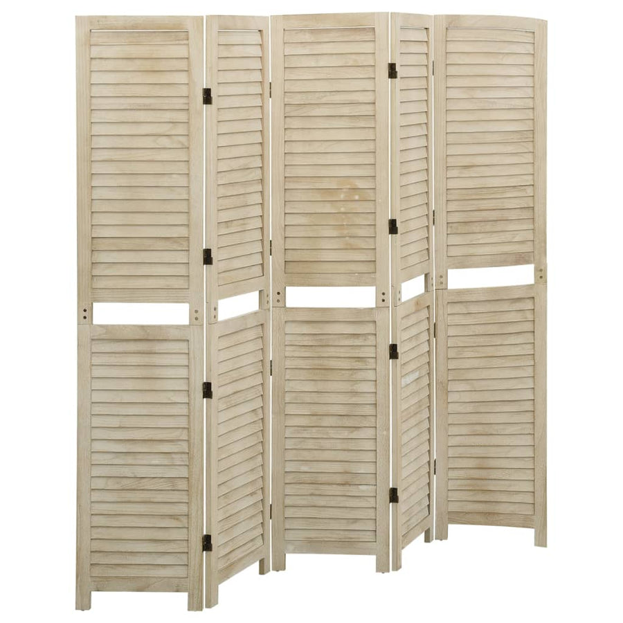 Kamerscherm met 5 panelen 175x165 cm massief paulowniahout 175 x 165 cm