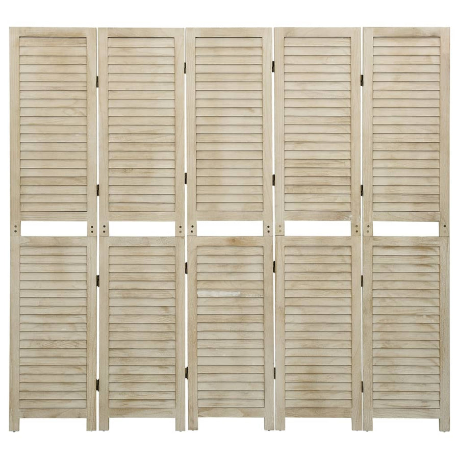 Kamerscherm met 5 panelen 175x165 cm massief paulowniahout 175 x 165 cm
