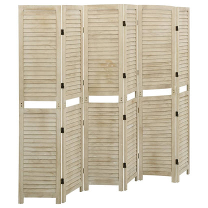Kamerscherm Met 6 Panelen Massief Paulowniahout 210 x 165 cm