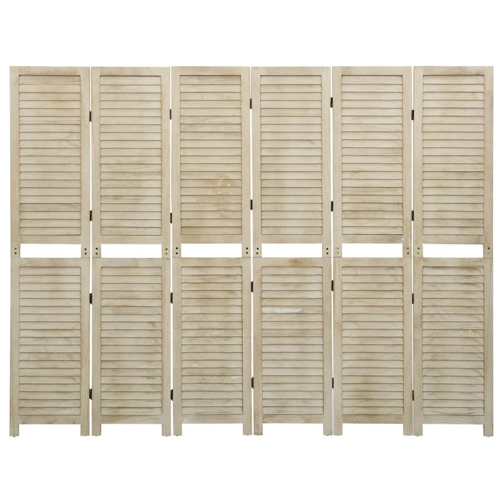 Kamerscherm Met 6 Panelen Massief Paulowniahout 210 x 165 cm