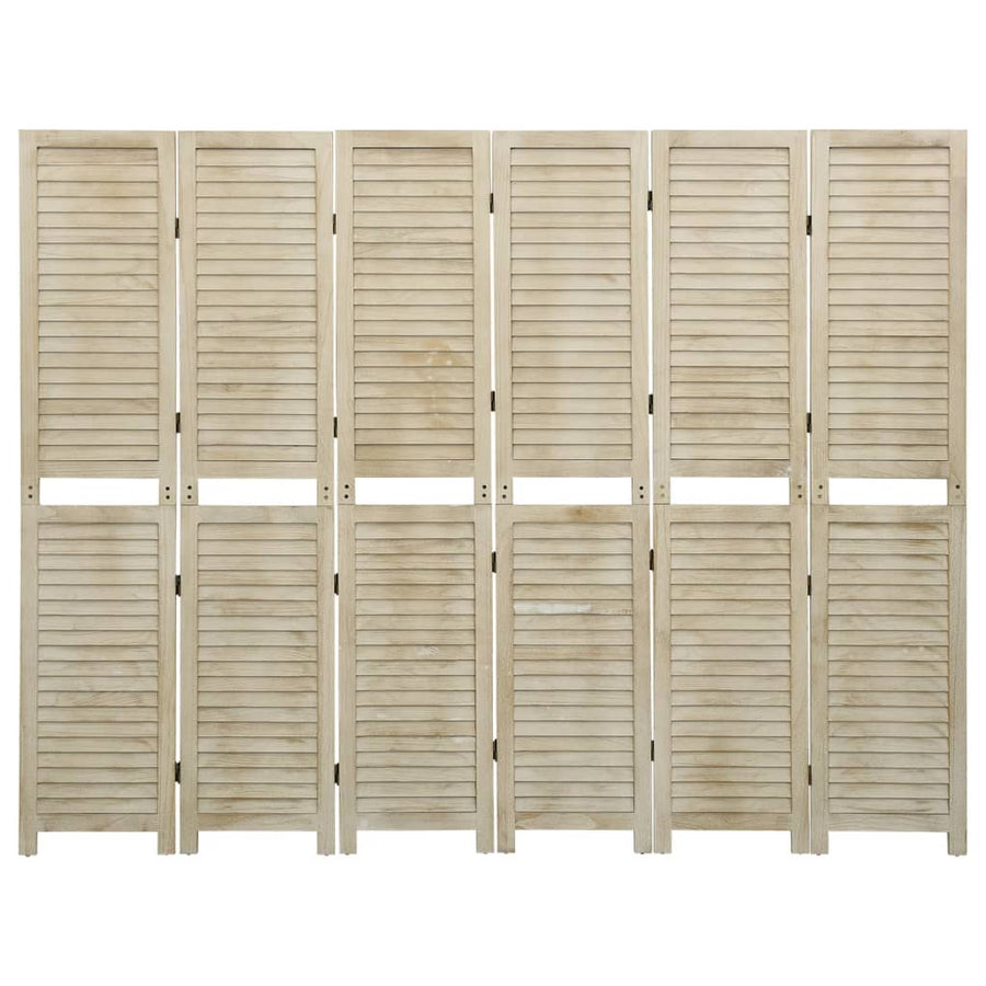 Kamerscherm Met 6 Panelen Massief Paulowniahout 210 x 165 cm