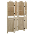 4-Panel Room Divider 140x165 cm Fabric Brown
