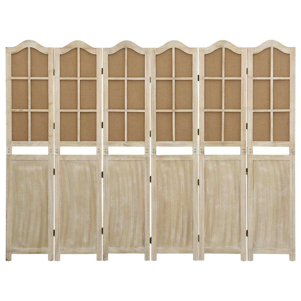 Kamerscherm Met 6 Panelen 214X165 Cm Stof Bruin