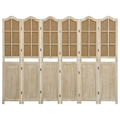Kamerscherm Met 6 Panelen 214X165 Cm Stof Bruin