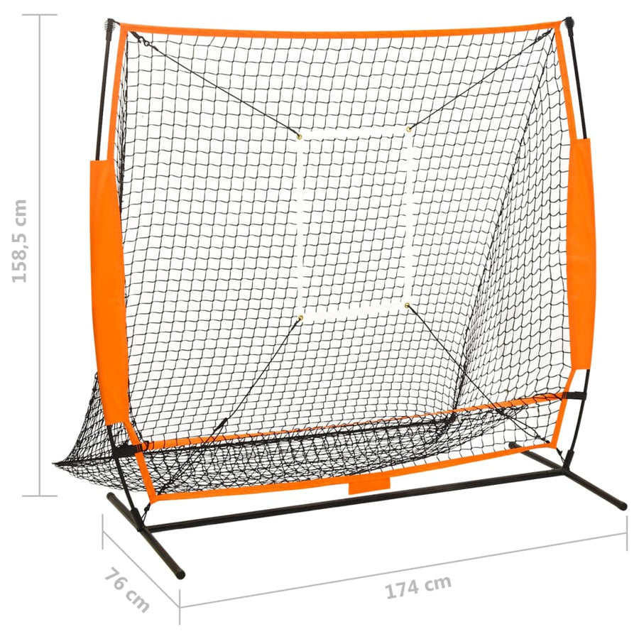 Honkbaltrainingsnet 174X76X158,5 Cm Zwart
