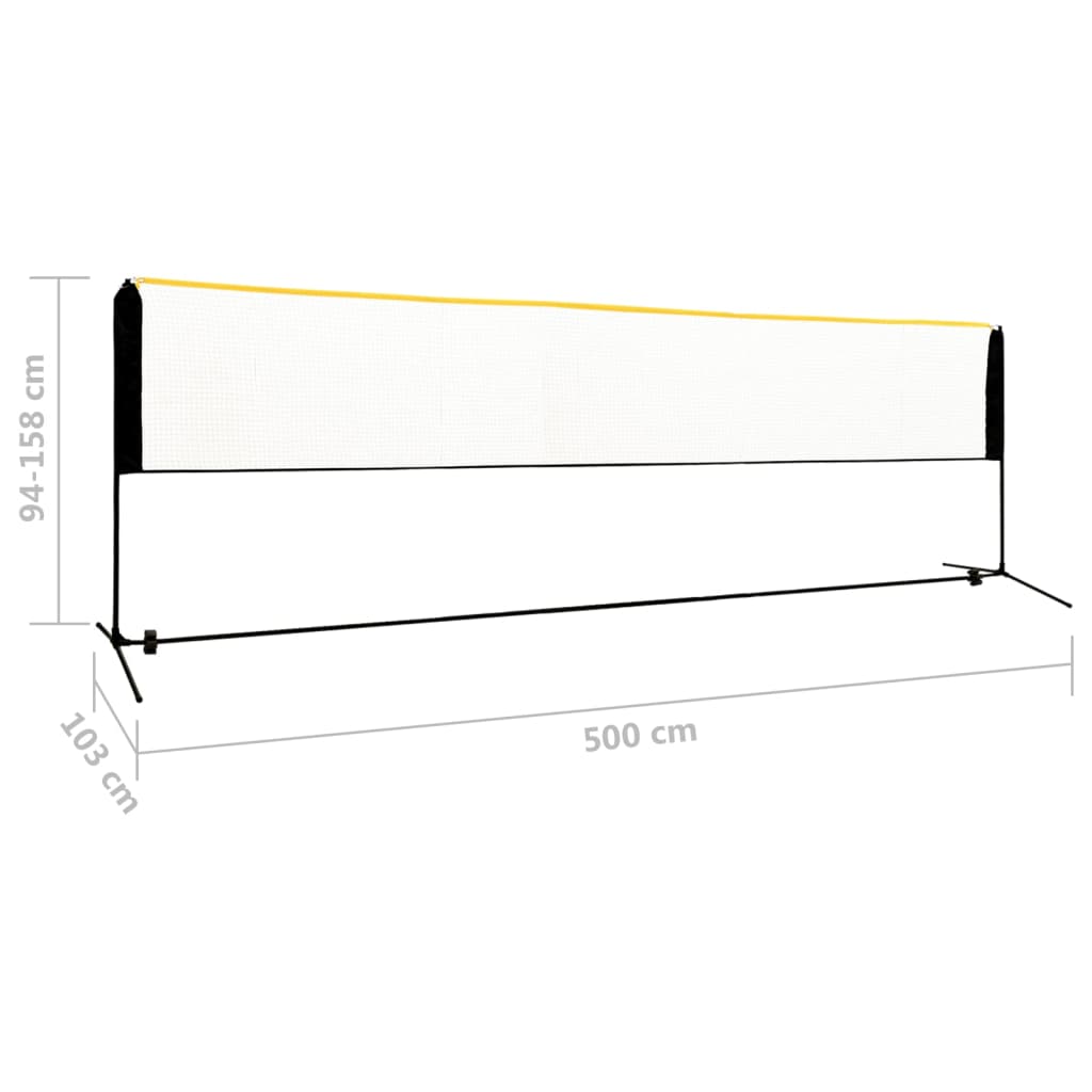 Badmintonnet Verstelbaar 500X103X94-158 Cm Metaal 500 x 103 x 158 cm