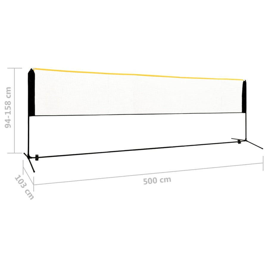 Badmintonnet Verstelbaar 500X103X94-158 Cm Metaal 500 x 103 x 158 cm