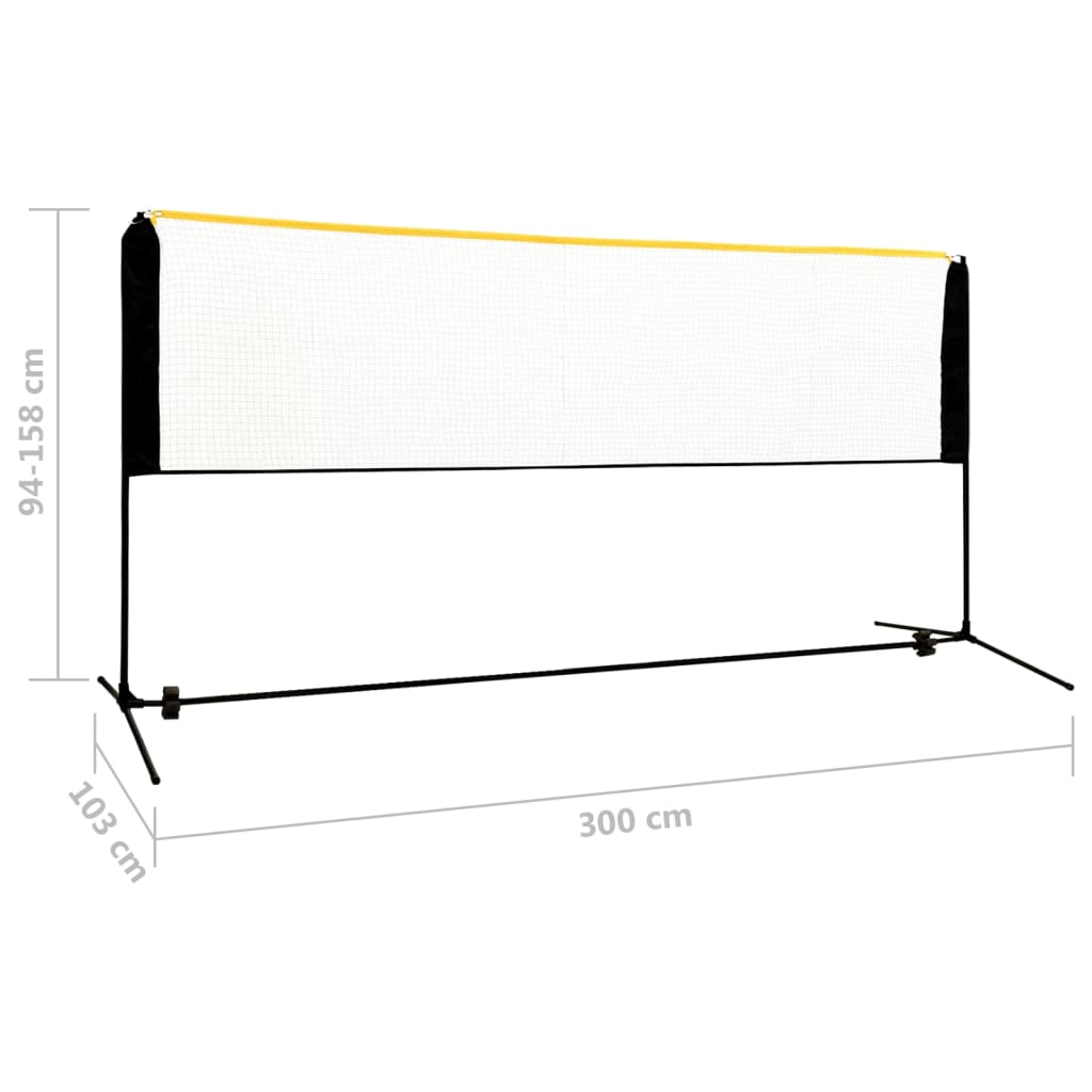 Badmintonnet Verstelbaar 300X103X94-158 Cm Metaal 300 x 103 x 158 cm