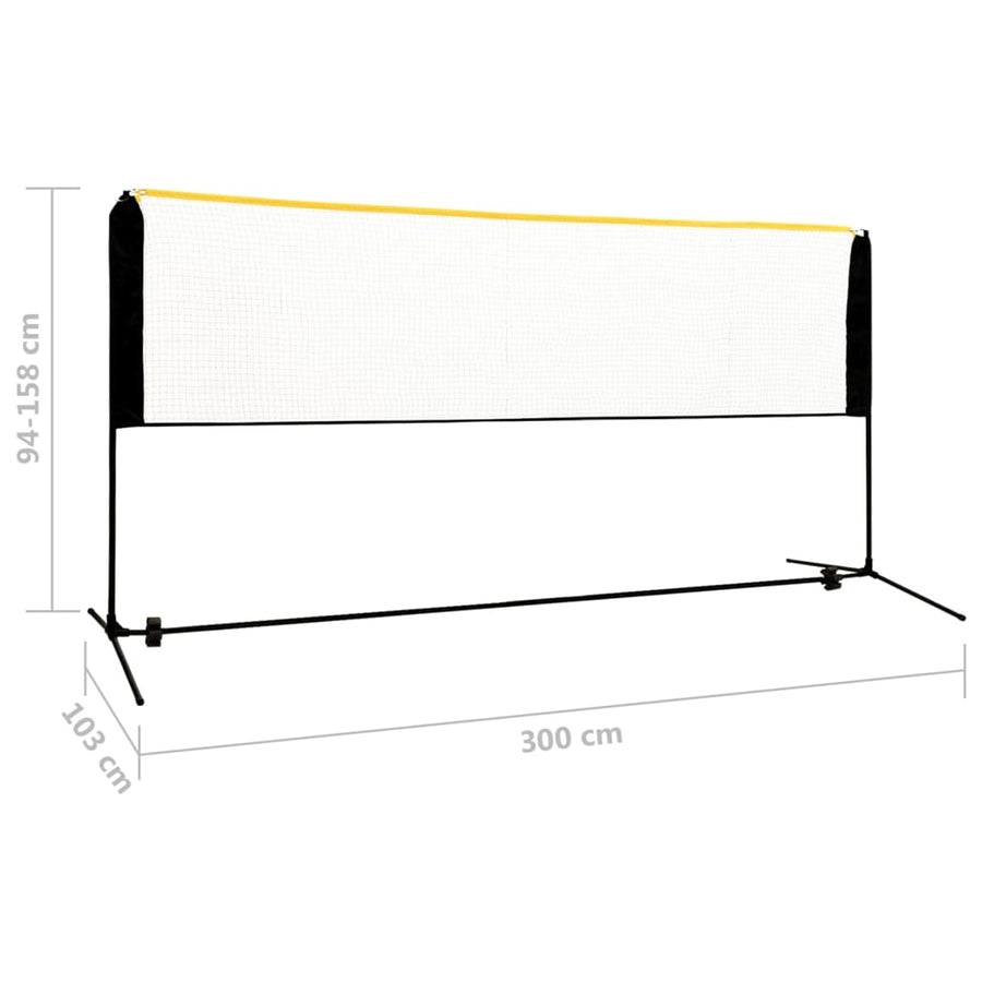 Badmintonnet Verstelbaar 300X103X94-158 Cm Metaal 300 x 103 x 158 cm