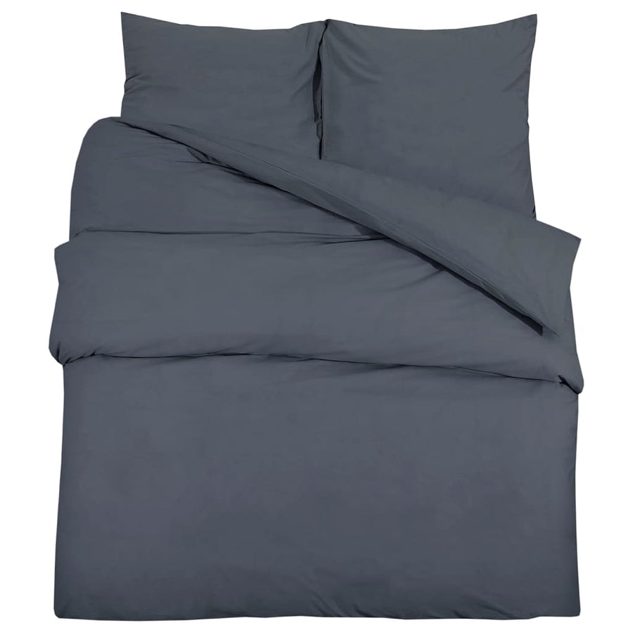 Dekbedovertrekset lichtgewicht 200x200 cm microvezel antraciet 1 200 x 200 cm + 60 x 70 cm Antraciet