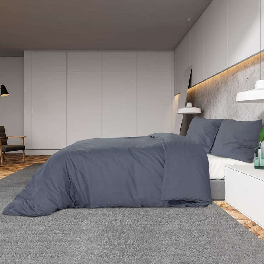 Dekbedovertrekset lichtgewicht 200x200 cm microvezel antraciet 1 200 x 200 cm + 60 x 70 cm Antraciet