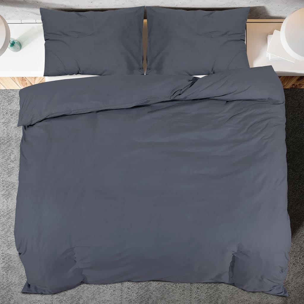 Dekbedovertrekset lichtgewicht 240x200 cm microvezel antraciet 1 240 x 220 cm + 60 x 70 cm Antraciet