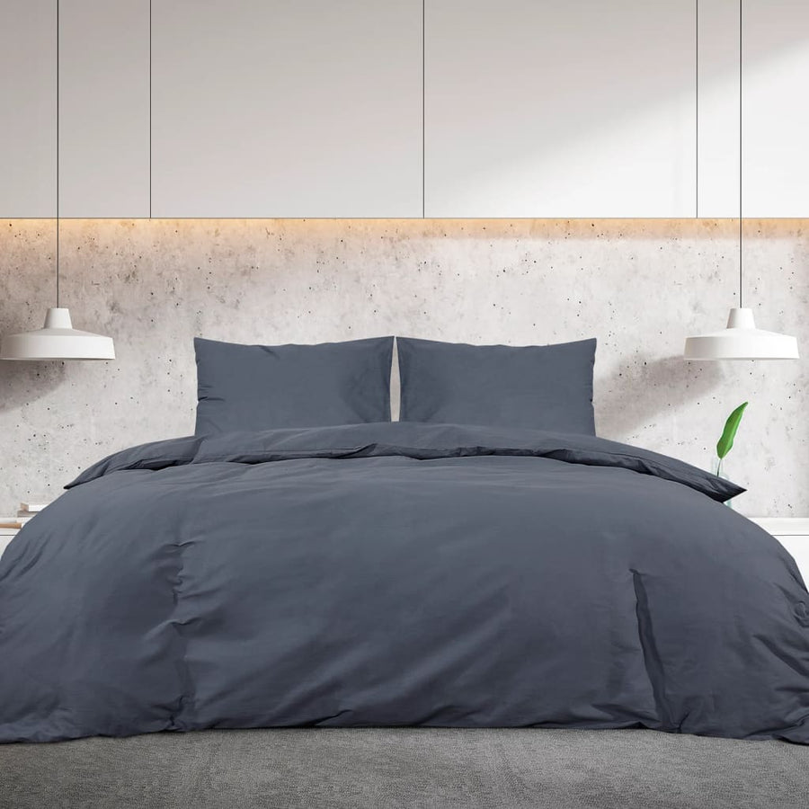 Dekbedovertrekset lichtgewicht 140x200 cm microvezel antraciet 1 140 x 200 cm + 65 x 65 cm Antraciet