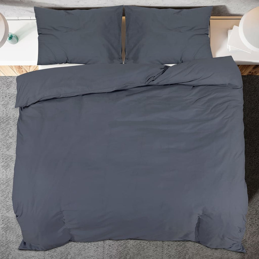 Dekbedovertrekset lichtgewicht 140x200 cm microvezel antraciet 1 140 x 200 cm + 65 x 65 cm Antraciet